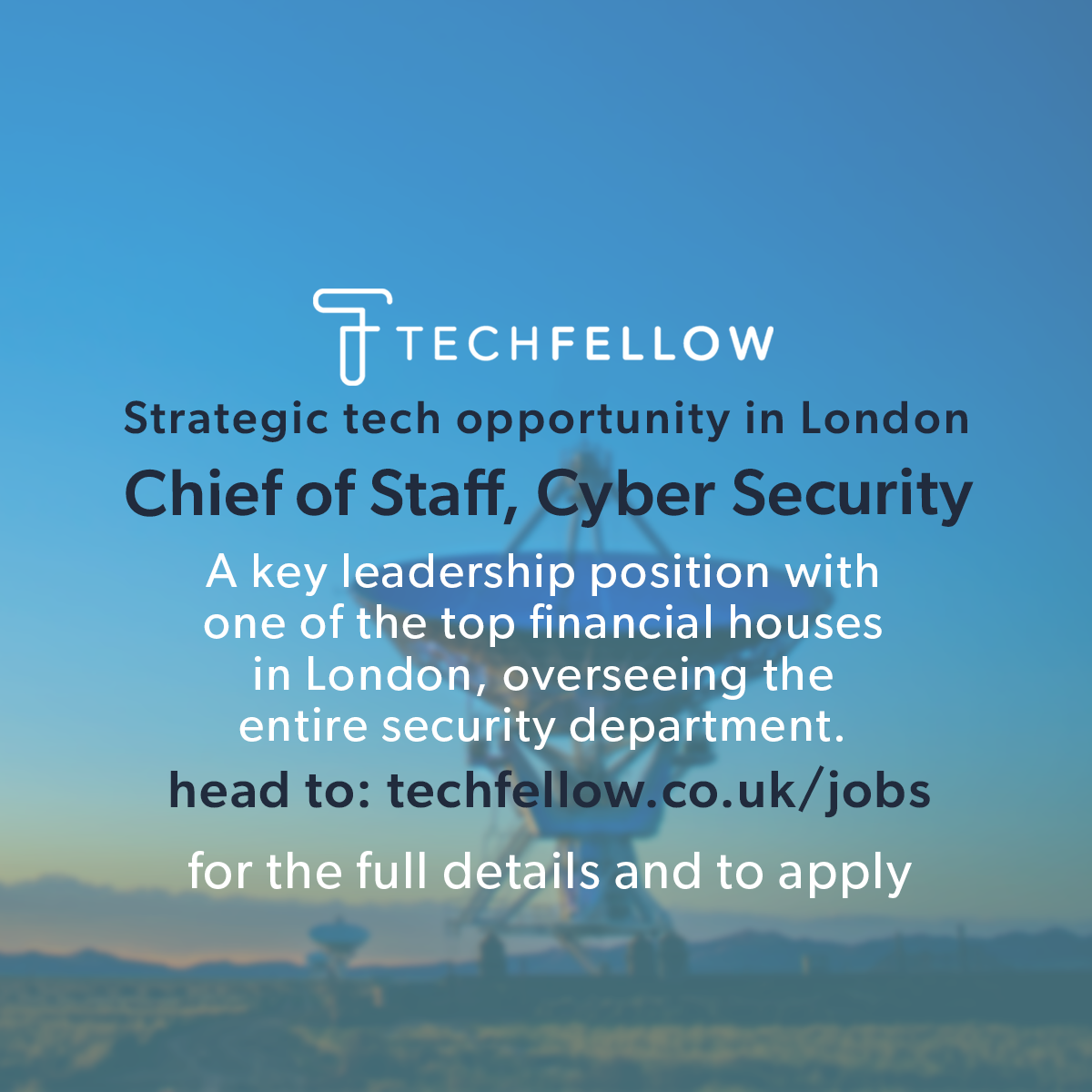 TechfellowUK's tweet photo. JOB: CHIEF OF STAFF, CYBER SECURITY - LONDON, UK
https://t.co/tY572eoq13
#cybersecurity #chiefofstaff #londonjobs #infosec #Governance #fintech #business #compliance #dataprotection #audit #vulnerabilitymanagement #cybersec #finance #techfellowrecruitment #techfellow https://t.co/qIxlaBzCn5