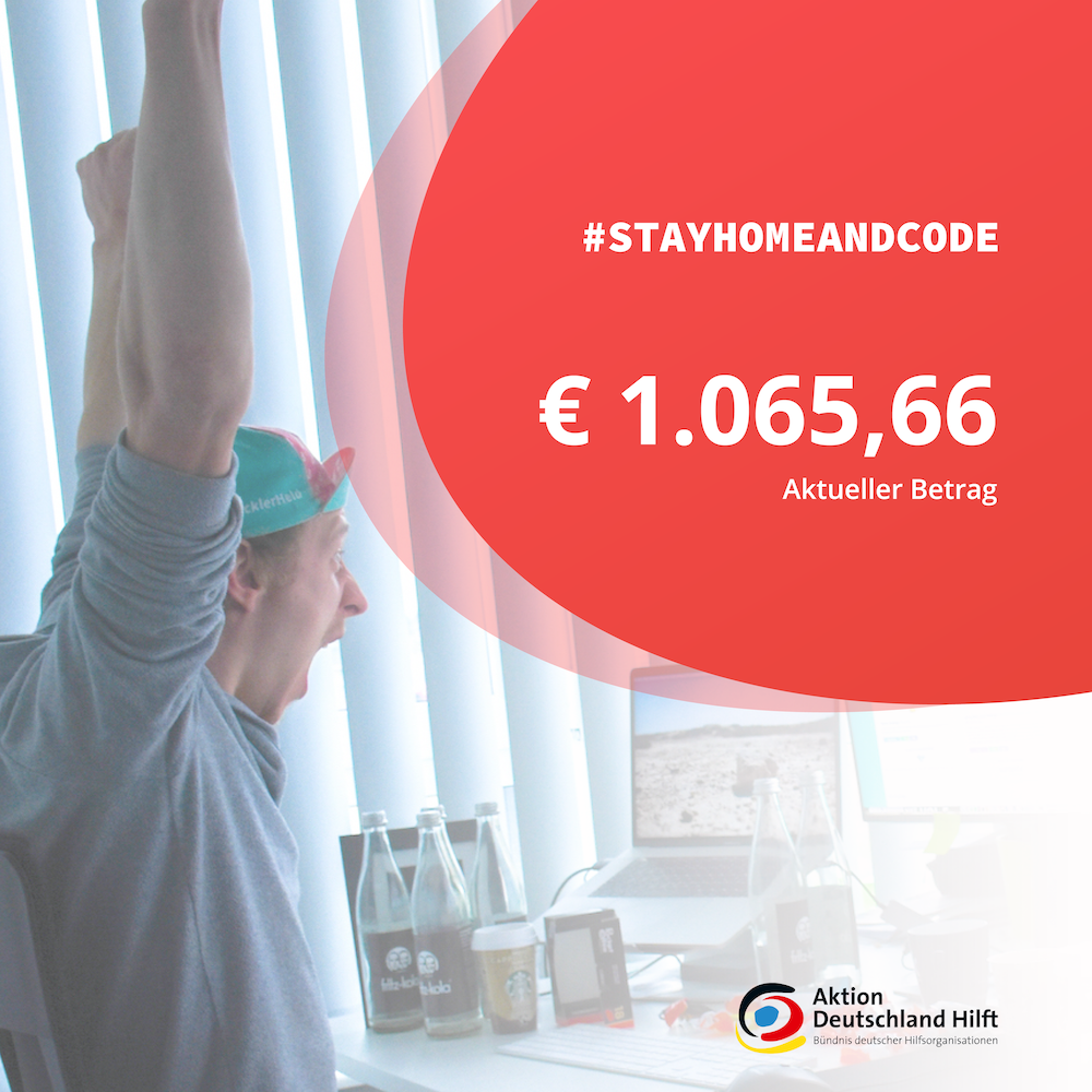 EntwicklerHeld's tweet photo. Insgesamt 10 Wochen lang können Entwickler auf unserer Plattform ihre gesammelten Coins an die @AktionDHilft spenden. Jetzt wurde die 1000€-Marke geknackt! Danke an @itelligence_de, @queo_corporate, Kreativ&Söhne & GWG "Eigene Scholle" für die Unterstützung. #StayHomeAndCode https://t.co/1iamxmd8Sv
