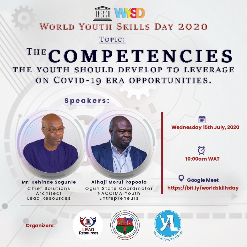 MarcellusIntel's tweet photo. The COVID-19 pandemic fast tracked the digital economy.
True or false?
@LeadResourcesNG
#WSYD #WorldYouthSkillsDay2020 #LEADResources #YaliOgun #Yali #NACCIMA
#WYSD2020 #COVID19 https://t.co/xjLpcW42DG
