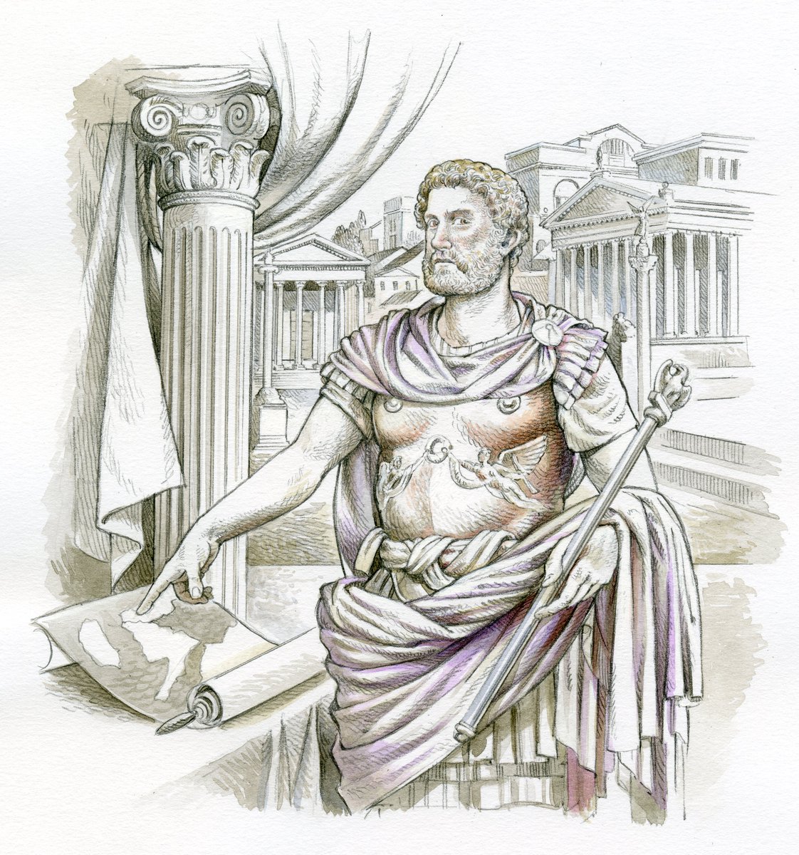 "The Caesar Cut"The Romans certainly had a keen sense of style, which was adopted to a greater or lesser degree in outlying regions of the Roman Empire, which briefly included southern Scotland. They also of course knew the therapeutic value of a good bath!