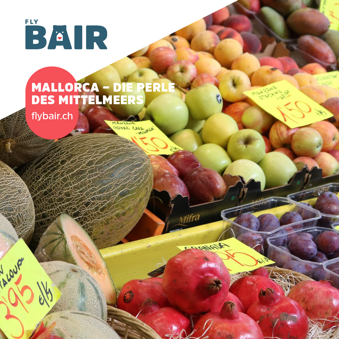 Ab Samtag hebt #flyBAIR ab und bringt dich zur Perle des Mittelmeers: #Mallorca 🏝️. Erlebe kulturelle und kulinarische Highlights. Flüge gibt es hier 👉 flybair.ch
