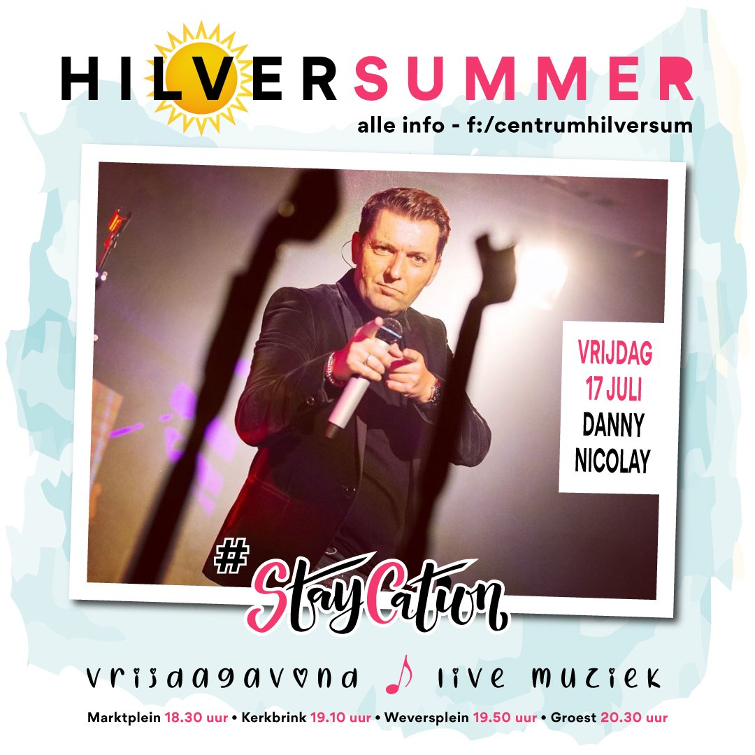 Iedere vrijdagavond #LIVE muziek op de terrassen in jouw <a href="/centrumhsum/">Centrum Hilversum</a>. We starten aanstaande vrijdag al met optredens van Danny Nicolay op diverse terrassen.

Alle info op FB /centrumhilversum

#staycation #holistay #hilverSUMMER #summerinthecity #centrumhilversum