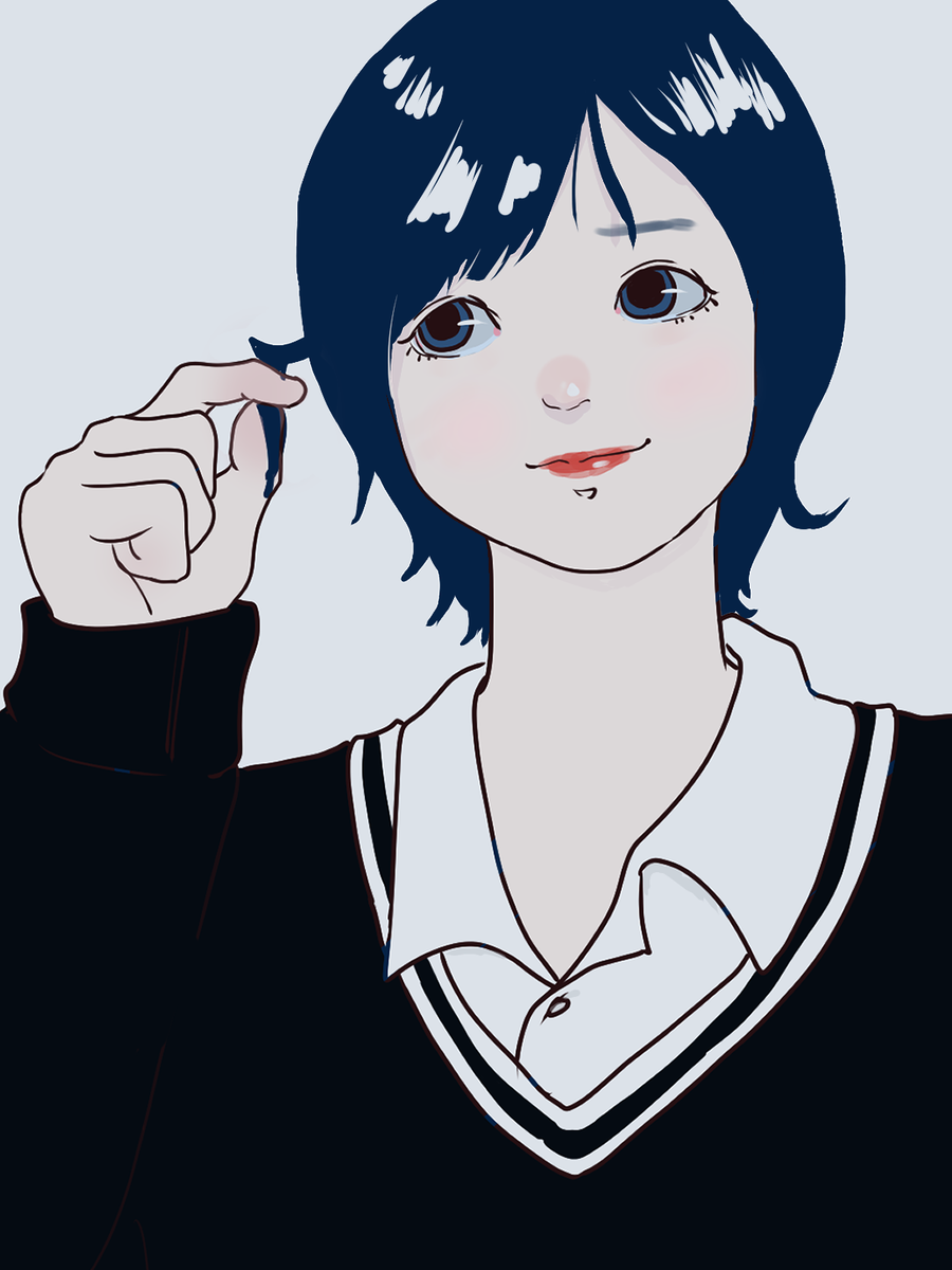 Kou Inoue 髪の毛ねじねじ女子 デジタルイラスト イラスト お絵描き Illustration Drowning オリジナルイラスト Kou Inoue 髪の毛ねじねじ女子 デジタルイラスト イラスト お絵描き Illustration Drowning オリジナルイラスト
