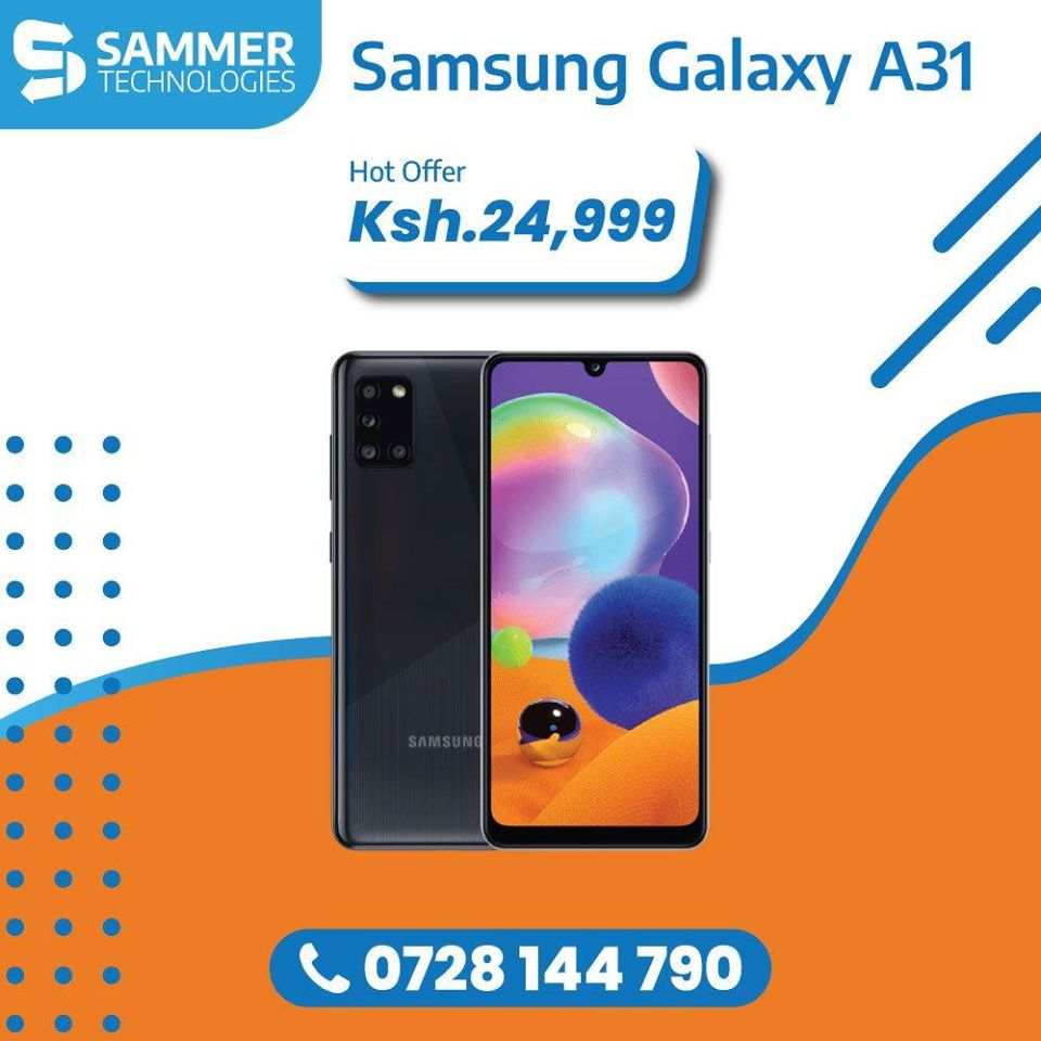SammerKenya's tweet photo. Go ultra high-res with a 48MP Main Cam for crisp, clear photos day and night. Order the Galaxy A31 for Ksh.24,999.

🔥 Slim on the outside, big on the inside
🔥 Quad Cam lets you shoot with more perspective

📞 0728 144790
🇰🇪 Countrywide delivery https://t.co/DxNuPi1QoU