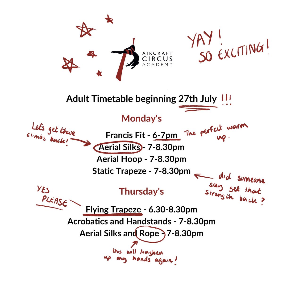 We’re re-opening! Check out our timetable! 

COVID-19 Policies - aircraftcircus.com/blogs/aircraft…

Book your spot here - aircraftcircus.com/collections/ad…