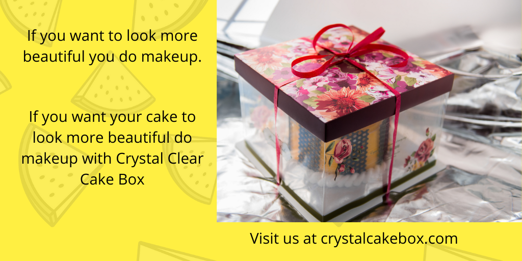 crystalcakebox's tweet photo. If you want to look more beautiful you do makeup, same if you want your cake to look more beautiful do makeup with Crystal Clear Cake Box.

For different sizes and price please visit us at https://t.co/yozChI8uqo

#crystalcakebox #cakebox #clearbox #crystalclearbox https://t.co/qseSz1Nibg