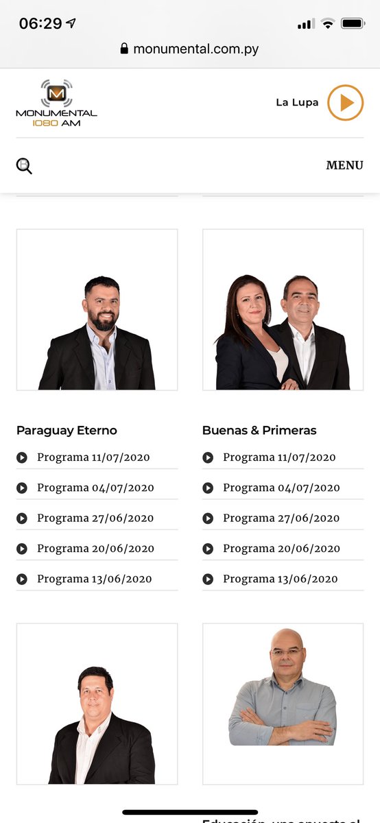 En la página de radio monumental, en “podcasts” están los audios últimos de Py Eterno
