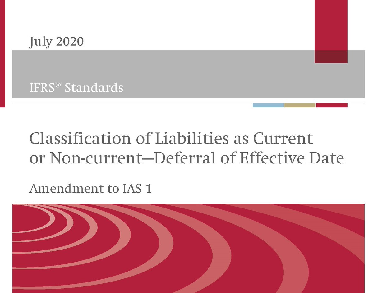 IFRSFoundation's tweet photo. #IASB defers effective date for #IAS1 amendments by one year to 2023 as part of its #covid19 response: https://t.co/0Yciq54GSY
#IFRS https://t.co/7ONPnsDqDg