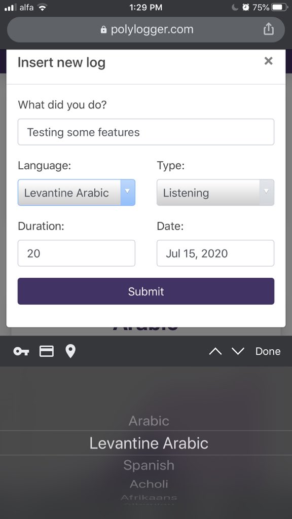 AhmadibnRachid's tweet photo. Languages that you have created logs in will now appear at the top of the list when you are creating a log! This should make log creation just a tad easier.
#polylogger https://t.co/qYbyi0YzSI