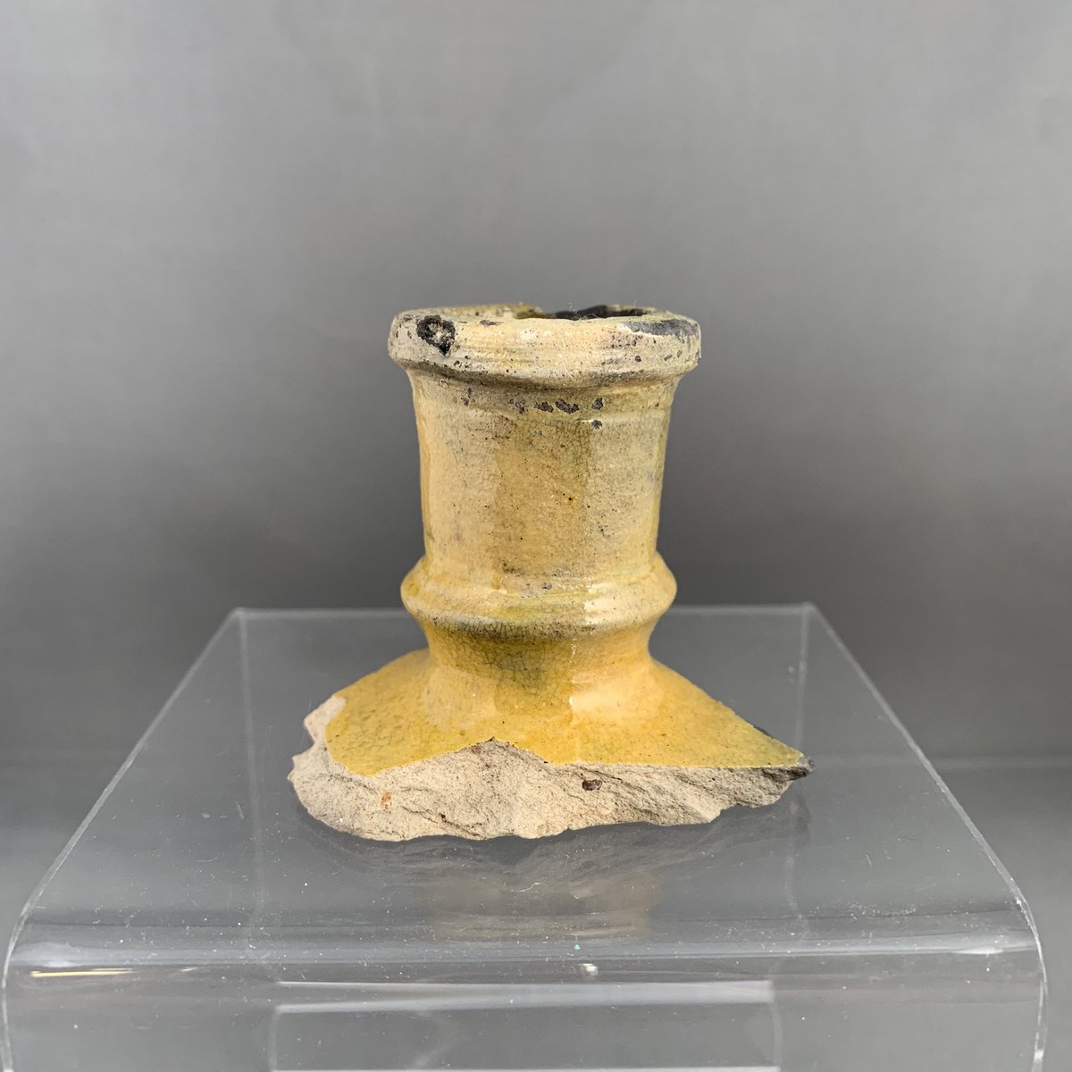 Next up:A wonderful example of an early modern candlestick holder. Unfortunately, it’s not stood the test of time and has seen better days, but we’re in love with the colour But is it an object from home or a museum item?