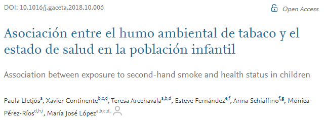 XarxaCHsF's tweet photo. 👐🚭Protegir els més petits del fum ambiental del #tabac, un dels objectius per #prevenir possibles malalties i fer #salut.
🔀En aquest #article s'avalua la relació entre l'exposició al FAT i l'estat de salut dels infants. Enhorabona als autors/es! https://t.co/NKlYIODxn9
