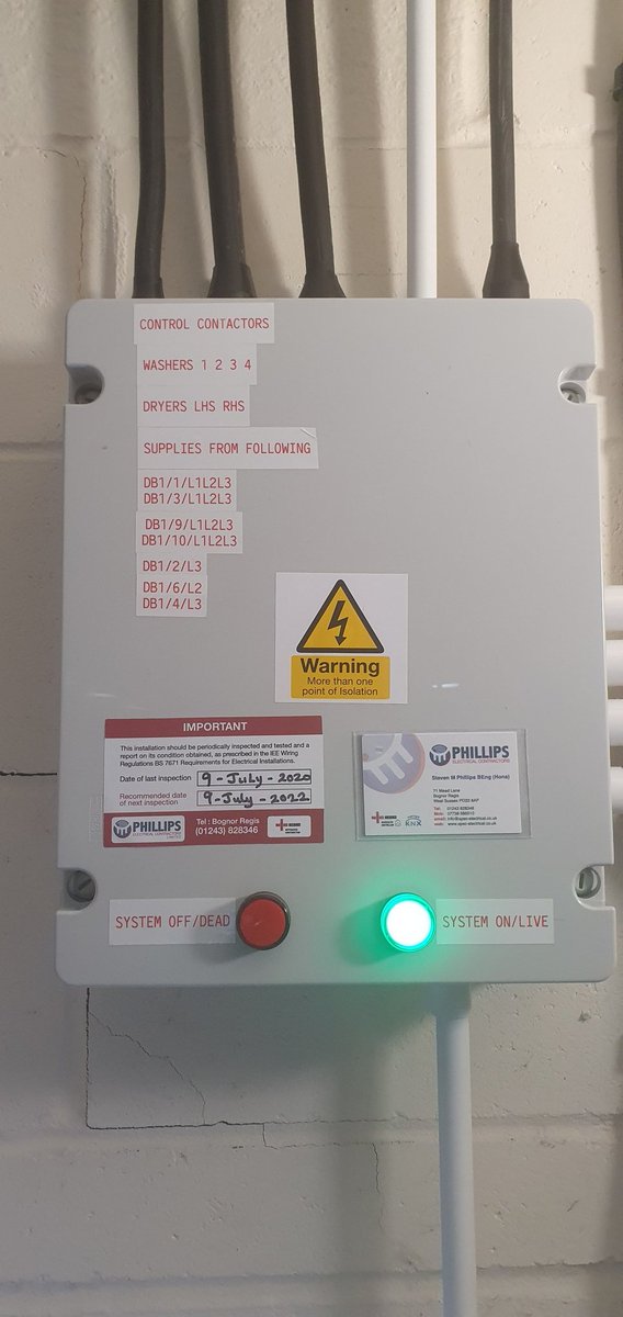 SPEC_Electrical's tweet image. Finished some machine control in a local Laundry this week. No all machines can be crash stopped via 2 stop buttons. Also makes life easier when switching off at the end of the day