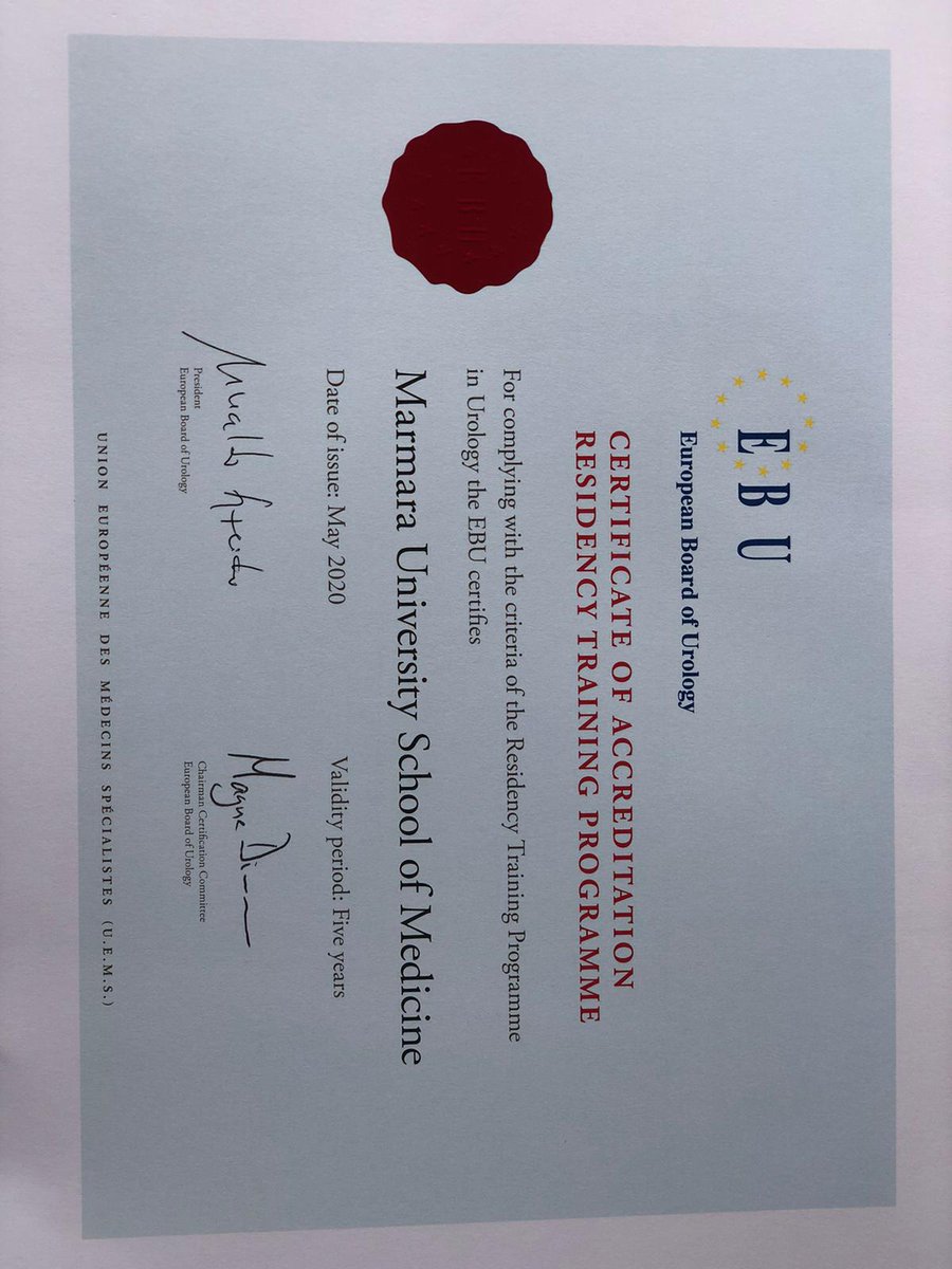 EBU accreditation of Marmara Urology