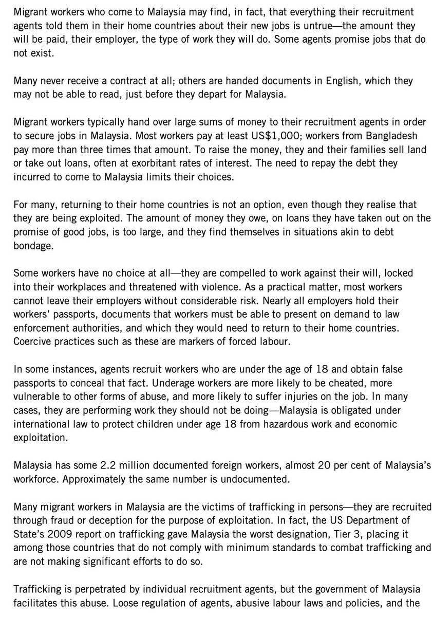 "Trapped: The Exploitation of Migrant Workers in Malaysia” https://www.amnesty.org/download/Documents/36000/asa280022010en.pdf