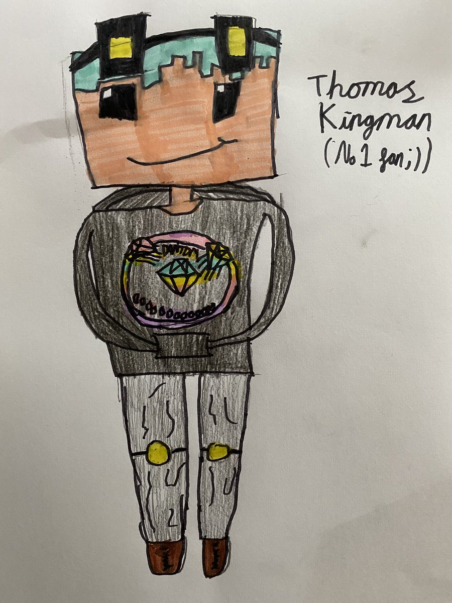 Hi <a href="/dantdm/">ᴅᴀɴᴛᴅᴍ💎</a> this is my son’s picture of your minecraft skin but wearing your new black rainbow hologram hoodie. He hopes you like it 👍🏻
