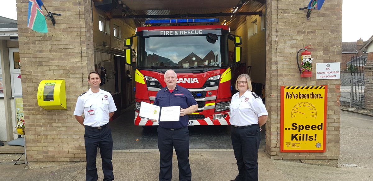 Congratulating our crew manager Steve Hannibal at caistor fire station for reaching 30 years service! Thanks to you and your family for your time and commitment.