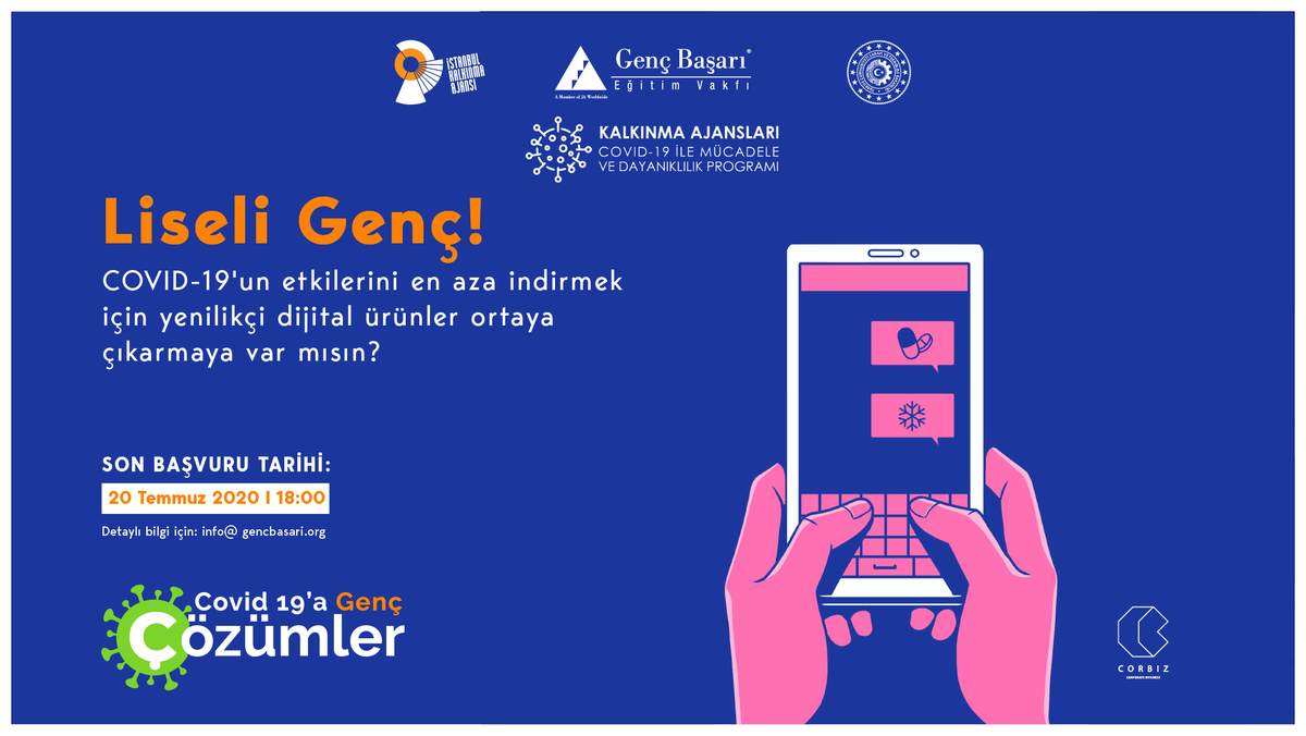Liseli genç! COVID-19’dan en çok etkilenen grupların “çocuklar, gençler, yaşlılar ve engellilerin” hayatlarının kolaylaştırılmasına yönelik yenilikçi dijital ürünler ortaya çıkarmaya var mısın? Hemen başvur, birlikte başaralım.
 
Son Başvuru: 20 Temmuz
sivilalan.com/2020/07/10/cov…