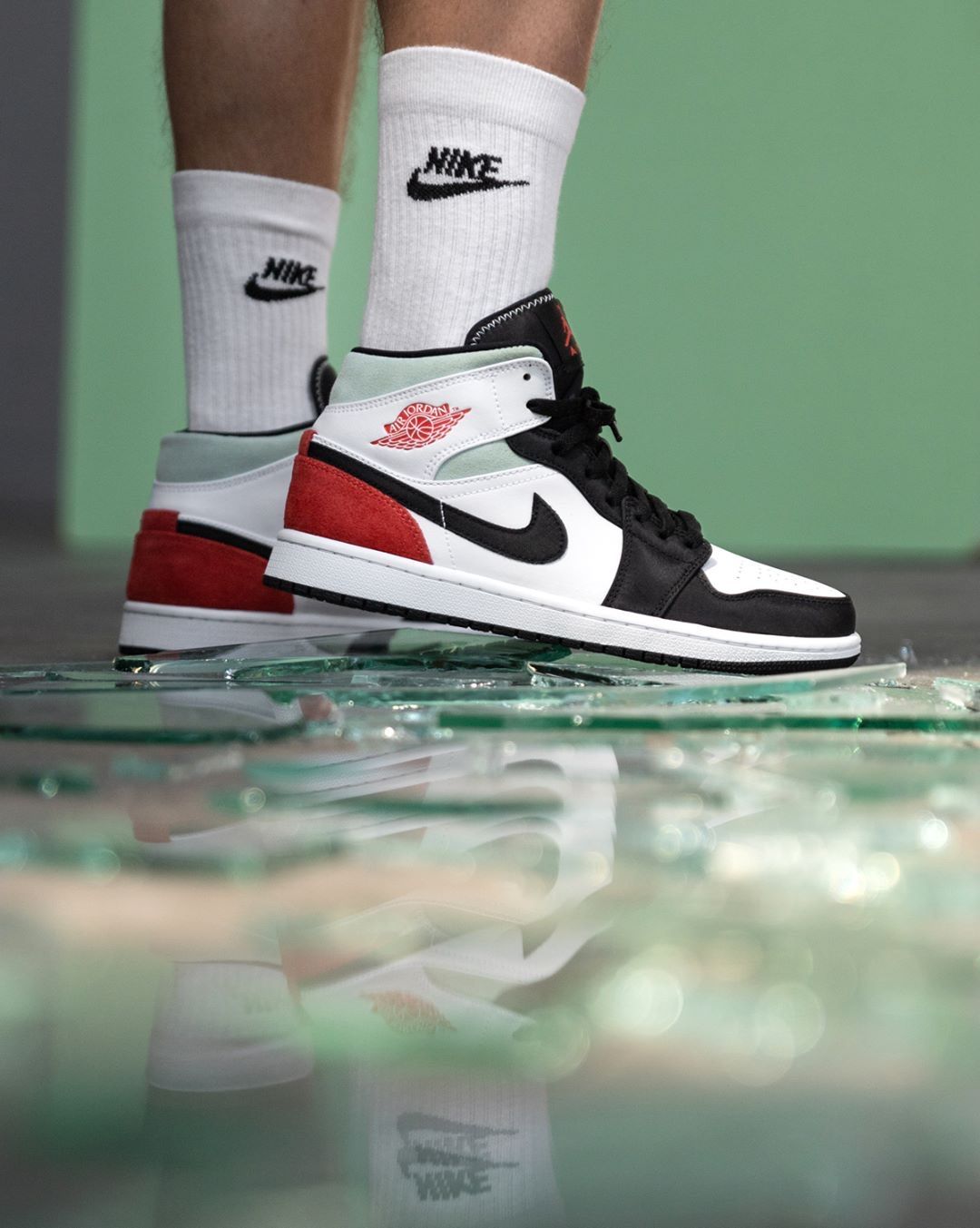 Air jordan 1 track red on feet sale