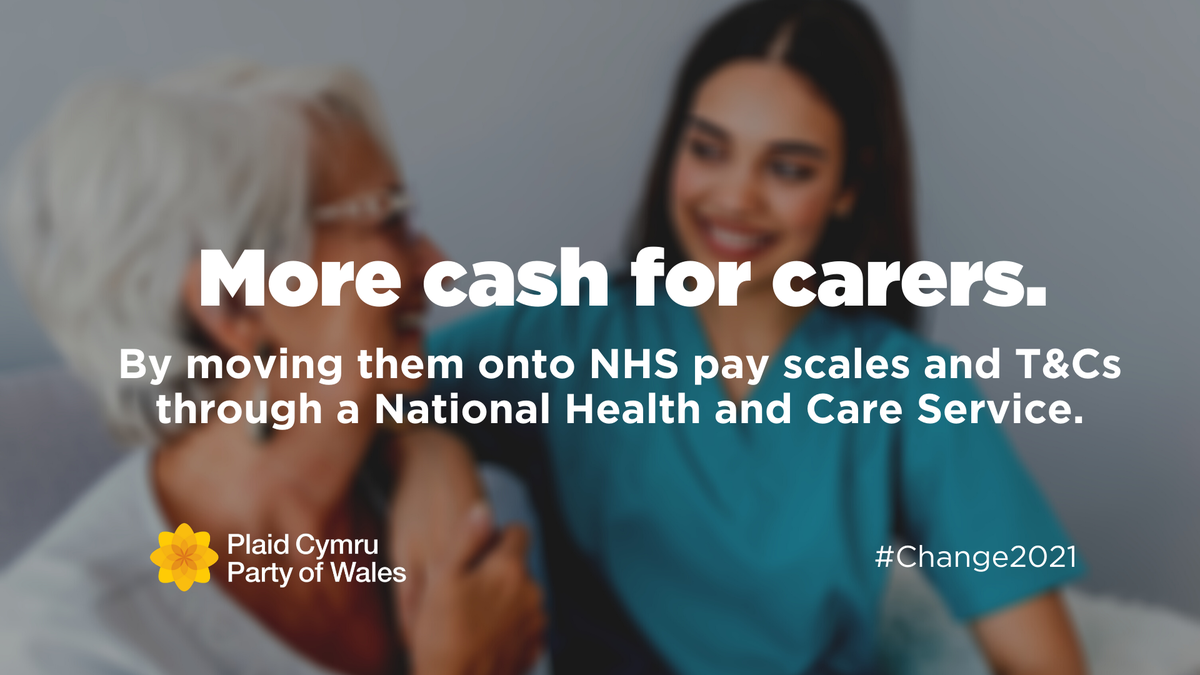 The National Health and Care service would also give carers a pay rise, with salaries comparable to our NHS.

#Change2021