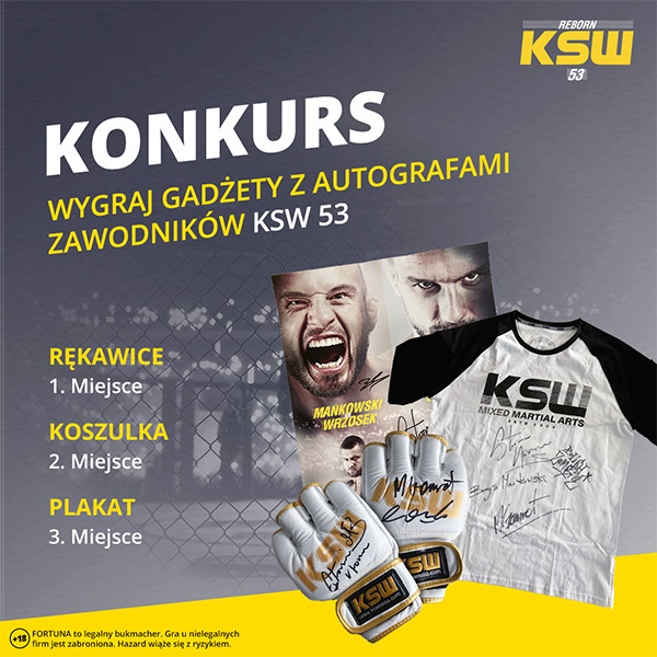 eFortunapl's tweet photo. Tak, tak, jesteśmy też na IG!
Na naszym Instagramie czeka też na was konkurs z bardzo atrakcyjnymi nagrodami do wygrania! Spieszcie się, bo trwa tylko do końca dnia 😎#KSW53 https://t.co/K012sCJUY1