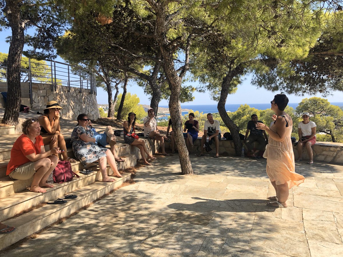antoinetorrens's tweet photo. Discussing library love stories on a hill near Megalo Kavouri beach during #iflacamp7 before #wlic2019 #MyWLIC Love you for ever, @npsig! https://t.co/pcMGREZnIe