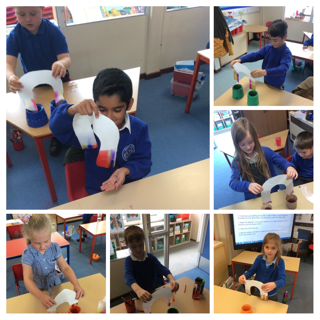 BHPSMansfield's tweet photo. Bubble 3 have been doing a science investigation into capillary action. They all grew their own rainbow.
#rainbows #bubble3 https://t.co/UEKnA24lJ7