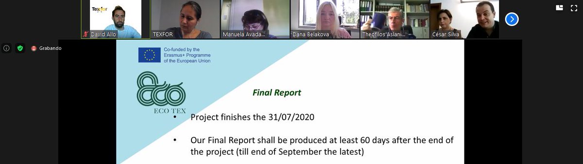 EcoTexErasmus's tweet image. Today we have held the last meeting of the Ecotex project. Because of the coravirus it has been online. Thanks to all partners @citeve, @texforspain, #SEPEE, @RTU_LV and @tuiasi 

#circulareconomy #sustainabletextile