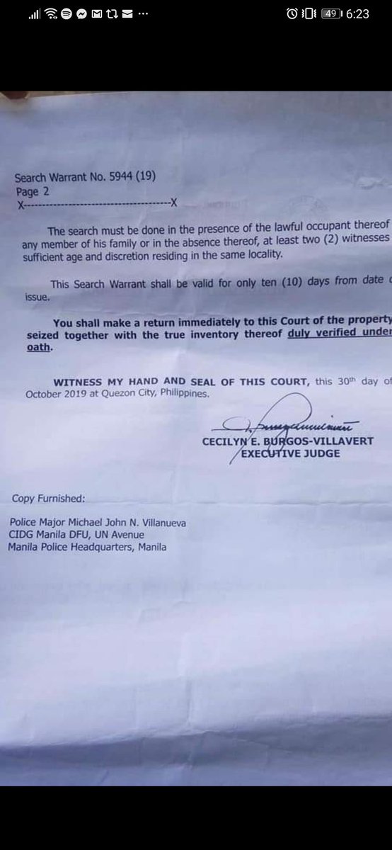 How does a search warrant looks like? The SW is issued by the court where it is applied, it is addressed to any peace officer to implement it.