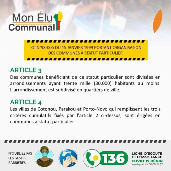 HOUEDANOURegina's tweet photo. Hello my people !
Connaissez-vous les critères qui confèrent le statut particulier à une commune ?
Lisons nos textes pour mieux servir nos villes.
#MonEluCommunal
#NIMD
@wasexo @ab_benin @villeAvrankou https://t.co/PhvFiNUcVE
