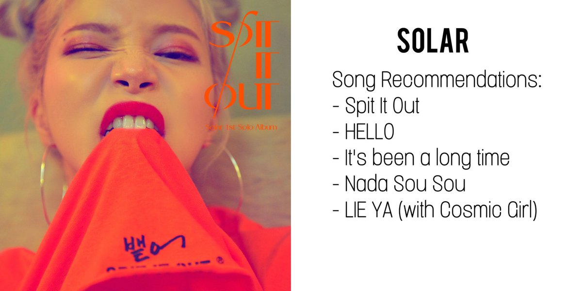 Each member has released solo music, including collaborations with other artists. Here are playlists with all of their releases...Solar:  https://open.spotify.com/playlist/1wCanfFBY7uJFwFB74qKlK?si=F1xAIzc0TnSRVwuWSZ1jLwMoonbyul:  https://open.spotify.com/playlist/2rvdRqoRhxJtXPnkcPzf2F?si=zy2NT2fTRBe1KWPpMYAEUQWheein:  https://open.spotify.com/playlist/6n9ywzBPDsLrqhck6PG7TQ?si=Cl2PT2OnQtK0Ppmj7vMcWAHwasa:  https://open.spotify.com/playlist/5jMBLYqPVFsedXvRQsVT9r?si=vQ_GGWoNTVarP2YSw3LPmA