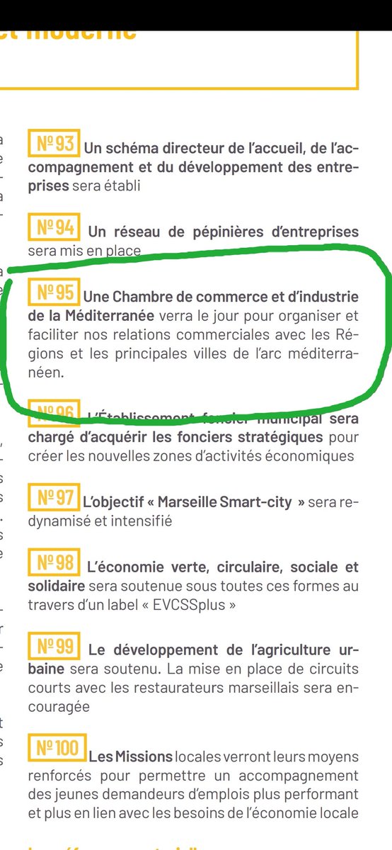 On observe aussi qu'au sein de son programme pour les municipales 2020, il figure l'idée de créer une chambre de commerce et d'industrie de la méditerranée pour organiser et faciliter les relations commerciales avec les régions et principales villes de l'arc Méditerranéen.