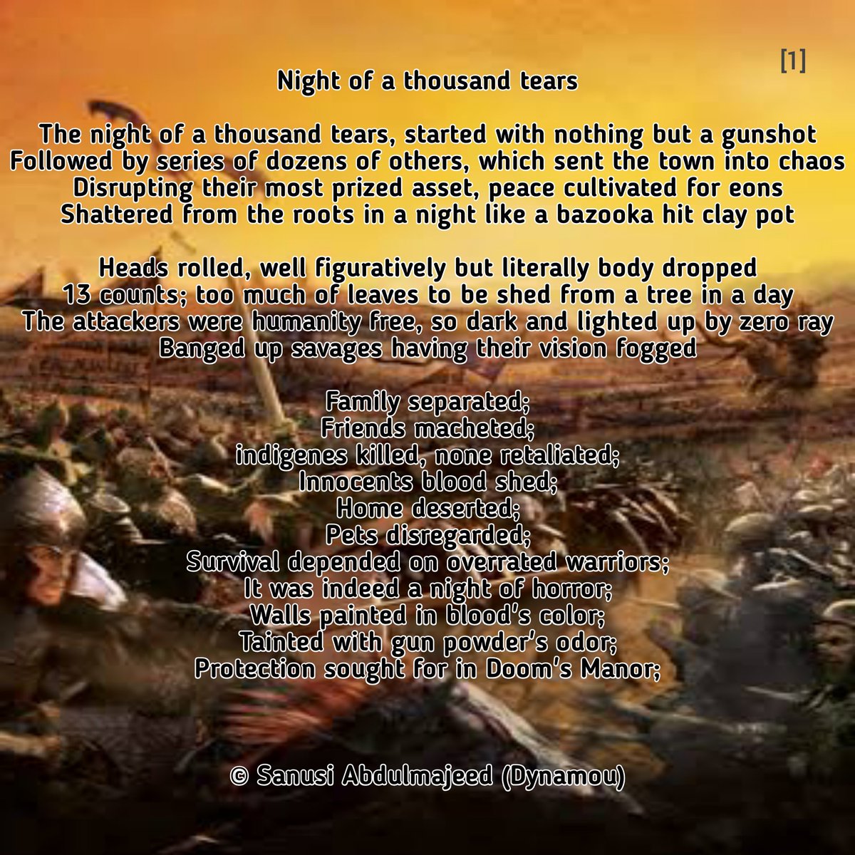 HDynamou's tweet photo. Based on a true life story (A bitter experience), May the soul of the Fallen Heroes rest in perfect peace.

#dynamou #ajtnation #COVID19 #poetry #writerslift #BlackLivesMattters #fallenheroes https://t.co/tlNMBn7lr4