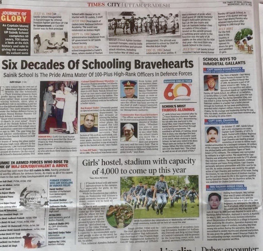 IasRajkamal's tweet photo. We owe so much to our alma mater : Sainik School Lucknow 
The values it has inculcated in all of us , helped us thrive in life. We will be indebted forever 
#diamondjubileeupss 
#prideofup 
SALUTE
⁦@SankalpSocial⁩ 

https://t.co/uqfHThAaKQ https://t.co/TDIf1uxTyV