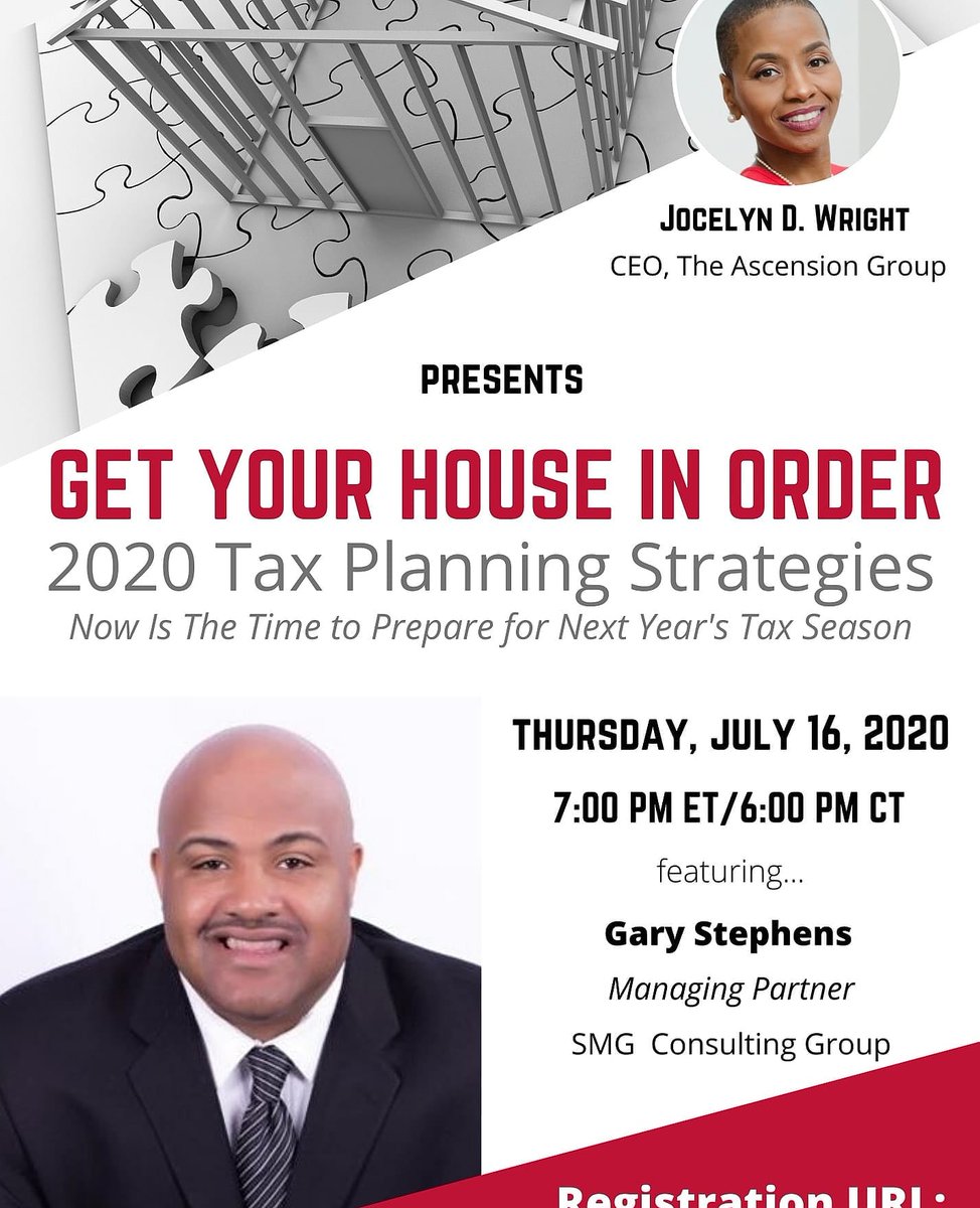 garystephensjr's tweet photo. I will be joining Jocelyn D. Wright to discuss the importance of tax planning. Hope you can tune in. Link to register https://t.co/6S8t8sja8k
#TaxDay #taxplanning #success https://t.co/yDZDTJMTtz
