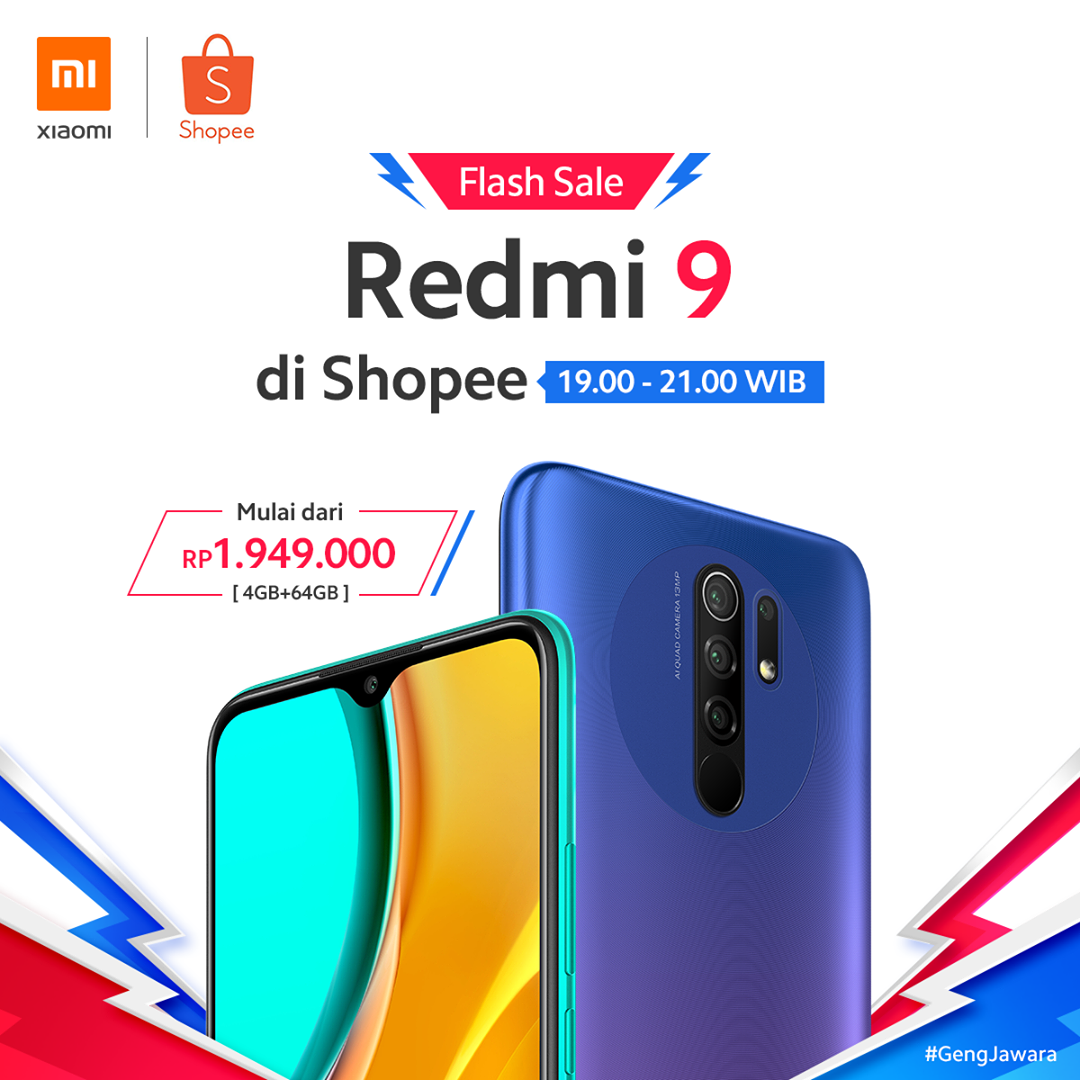 XiaomiIndonesia's tweet photo. Belum sempet ikut penjualan pertama #Redmi9 tadi siang? Pukul 19.00 WIB Shopee akan mengadakan flash sale lagi untuk varian 4GB+64GB, lho! 

Dapatkan harga online Rp. 1.949.000 di sini: https://t.co/aSZvNRNeFk

Varian 3GB+32GB akan tersedia kembali 20 Juli 2020

#GengJawara https://t.co/awJN39aTaK