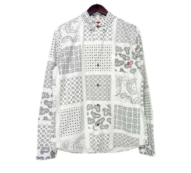 Mサイズ Supreme Paisley Grid Shirt White