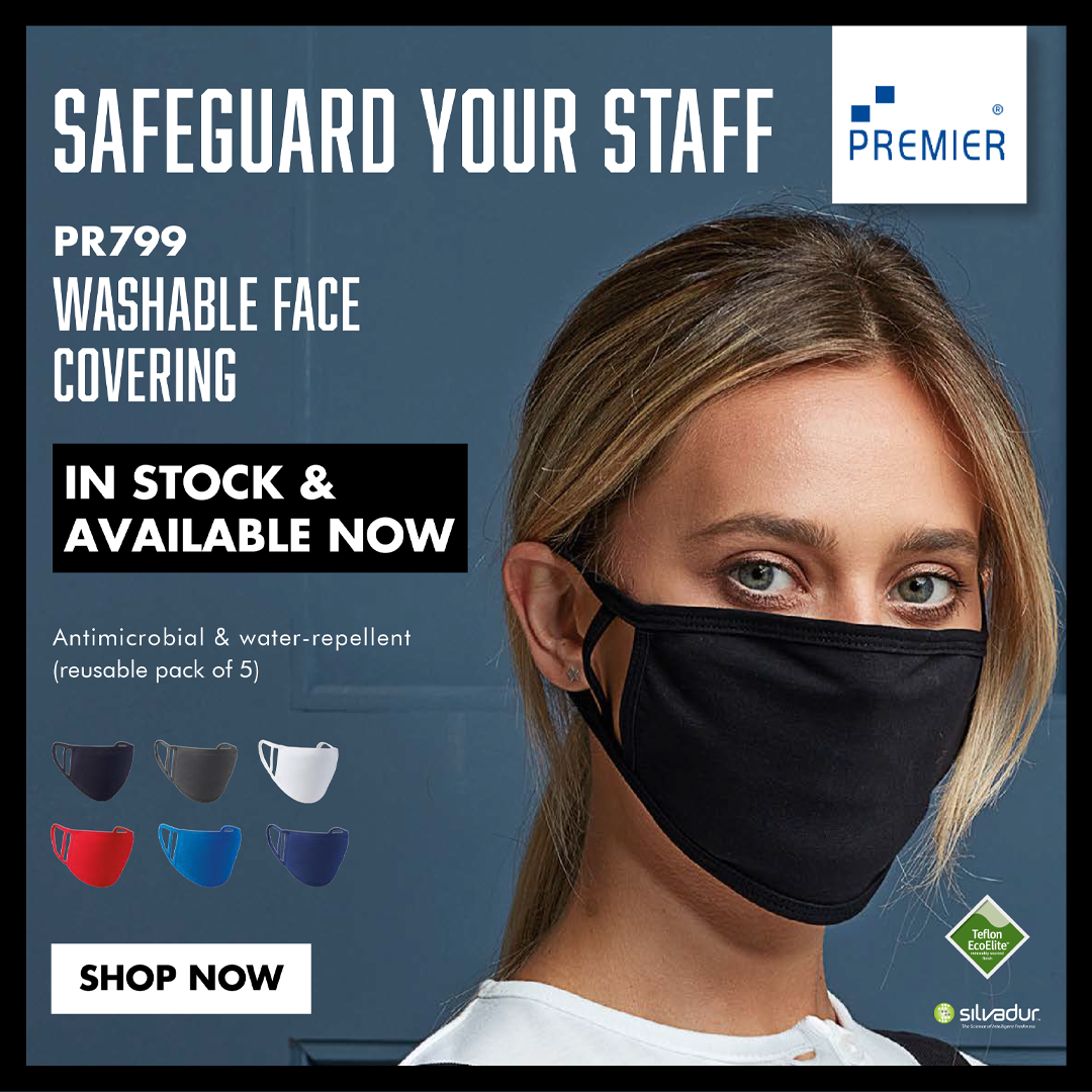 Be prepared for high customer demand and stock up on face coverings today!

The PR799 is now fully stocked and with 6 great colours, you dont want to miss out on this reusable mask!

Shop here: ow.ly/SE8B50AyPpx

#premier #prestigeleisure #facecoverings