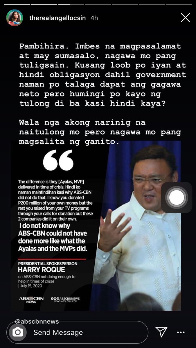m55maria16's tweet photo. TANGINAAAA ANGEL LOCSIN ON FIRE “Wala nga akong narinig na naitulong mo pero nagawa mo pang magsalita ng ganito.” - to Harry Roque BEST BEZST ANGEL SNAPPED ANGEL LOCSIN GO GO https://t.co/BfjPx0rOPq