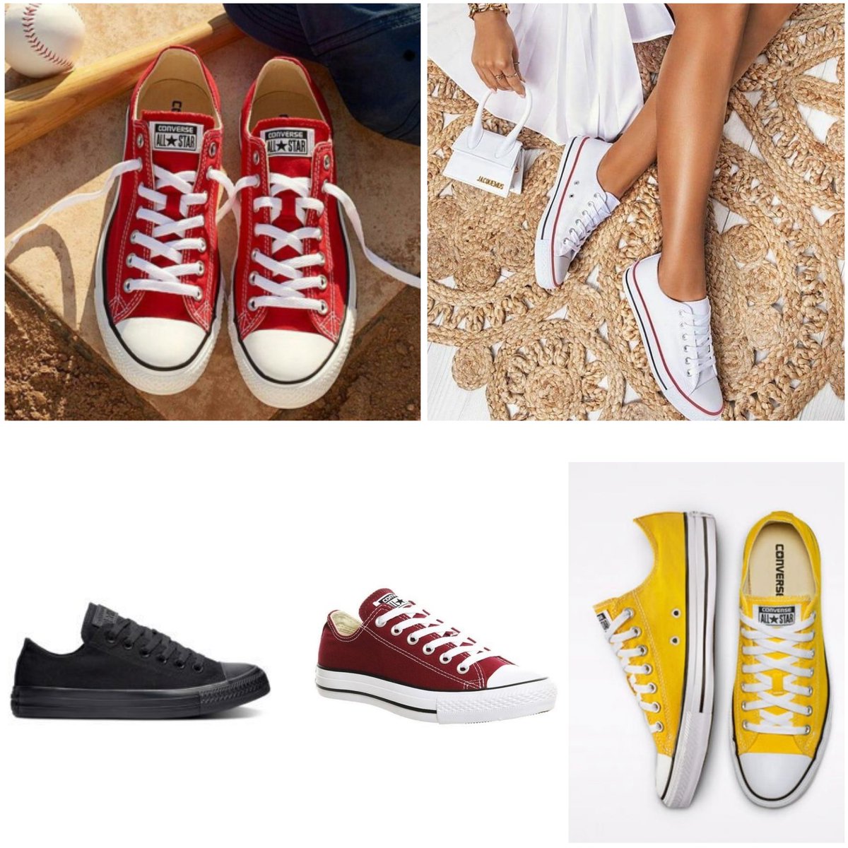 And CONVERSE too... All top quality Available in mustard, white, all black, black and white, Maroon and red.