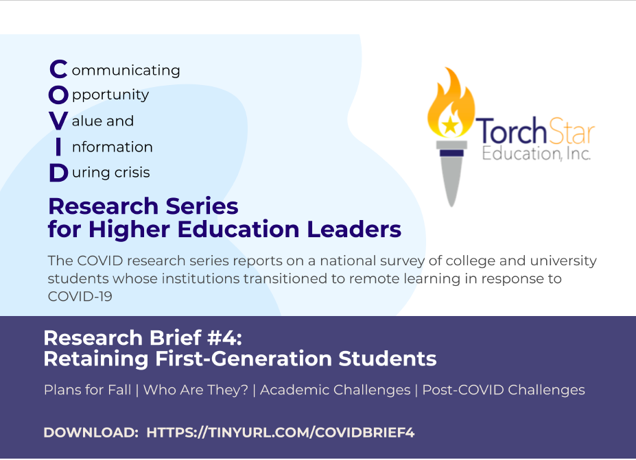 torchstared's tweet image. In the fourth of a series of Research Briefs, @torchstar reports on the impact of COVID-19 on first-generation students. Learn more at: tinyurl.com/covidbrief4. See previous reports at: torchstared.com/covid.
#research #students #highered #fall2020 #covidresearch