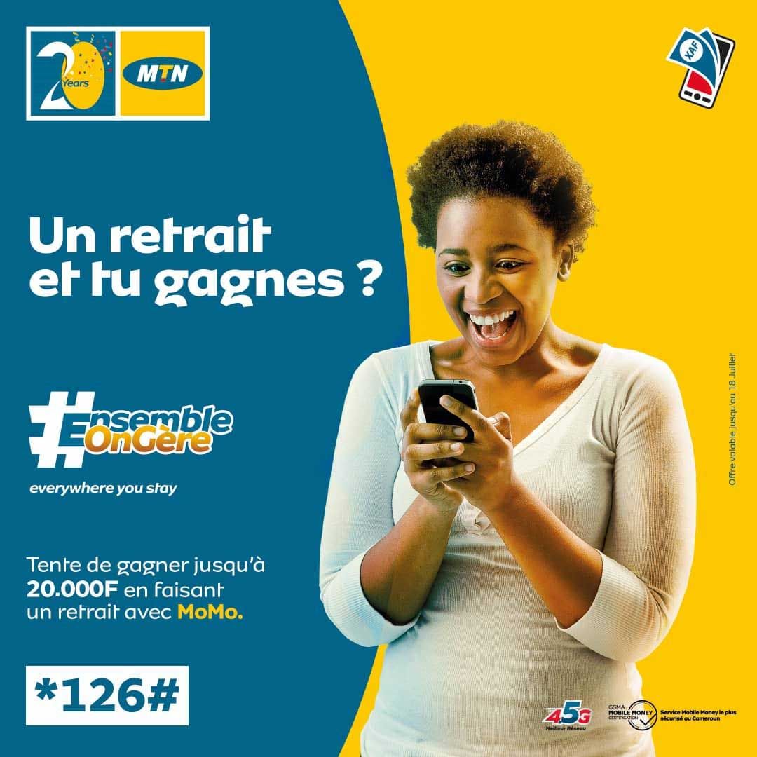 MTNCameroon's tweet photo. Y'ello!
Voici 3 astuces pour gagner jusqu'à 20.000F aujourd'hui:
Fais un retrait, effectue un envoi et règle une facture à partir de ton compte MoMo. 
À la fin de la journée, va sur : https://t.co/qeQAK0Rz41 pour voir si tu as gagné. 
#FaisUnMoMo #EnsembleOnGere #20AnsEnsemble https://t.co/WHbd2ErHwn