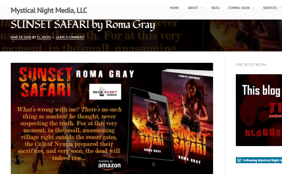 tbmhorror's tweet photo. Thank you @MysticalMedia for the feature!!!
Check out: SUNSET SAFARI by Roma Gray https://t.co/3j8AE4VW94
#horror
#writingcommunity
#horrorblogger
#blogger
#horrorpromotion https://t.co/U6cGwdUcp7