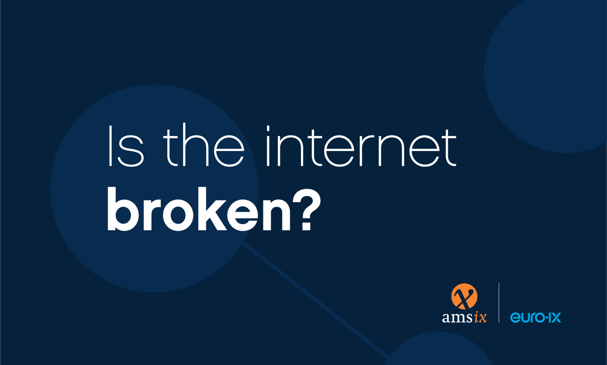 AMS_IX's tweet photo. Is the #internet #broken? If so, what can we do about it?  Come and join us for the @euroix and #AMSIX joint #paneldiscussion on the #12th of #August to know more. #Register here: https://t.co/XRSg4gWxBT https://t.co/2wgaA2ipqk