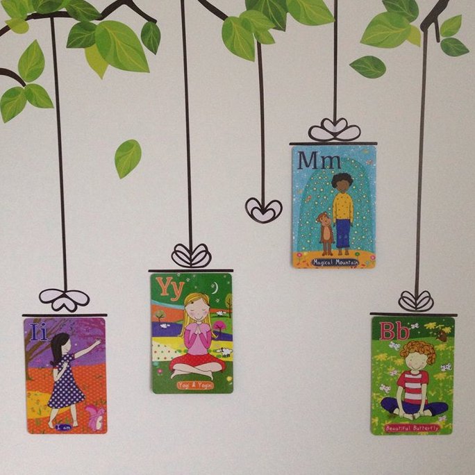 Change the way you look at things!

We think of the Enchanted Wonders A-Z #yoga Cards as activity cards for kids but then, Amy sent us this photo saying that she uses the cards as an ever changing wall decoration in her daughter's room.

We love it!!