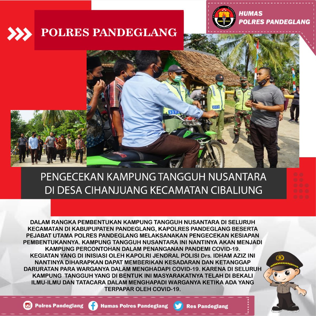 Pengecekan Kampung Tangguh Nusantara di Kec. Cibaliung

@divisihumaspolri
<a href="/multimedia/">MultiMedia Services</a>.humaspolri
@multimedia_poldabanten
@humaspoldabanten
#polrespandeglangkece
#PolriHumanis
#polripromoter
#thebestpolbanten
#LawanCovid19
#PolriHimbauPakaiMasker
#Janganmudik
#PolriPeduliRakyat