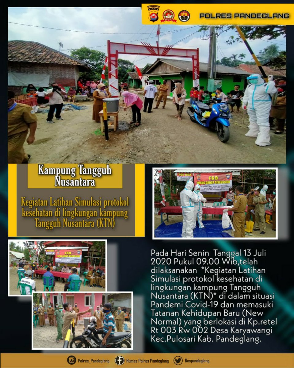 Kegiatan Latihan Simulasi protokol kesehatan 

@divisihumaspolri
<a href="/multimedia/">MultiMedia Services</a>.humaspolri
@multimedia_poldabanten
@humaspoldabanten
#polrespandeglangkece
#PolriHumanis
#polripromoter
#LawanCovid19
#PolriHimbauPakaiMasker
#Janganmudik
#PolriPeduliRakyat
#KitaSemuaBersaudara
