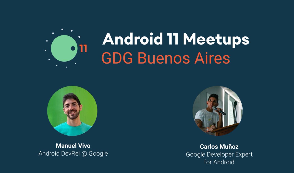 gdgbsas's tweet photo. 🗣 ¡Conocé a los speakers! 🗣
@manuelvicnt Manuel Vivo: Android DevRel @ Google
@cdmunozi Carlos Muñoz: Google Developer Expert for Android
🗓 Meetup 👉 https://t.co/WXlW4bxKOK
📹 YouTube 👉 https://t.co/ZfthJy3jb2
#gdg #Android11Meetups https://t.co/ooWenkeUbh