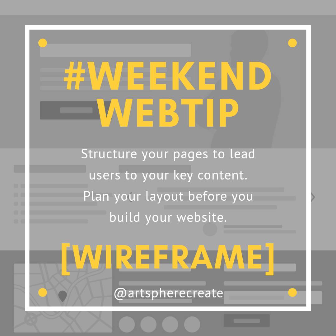 It's been a busy few weeks working on client #webdesign &amp; #branding projects, but there's time for this vital #weekendwebtip.
Before you start to write a line of code create a #wireframe - map out your pages &amp; layout, your #UX (user experience) to guide users to your key content.