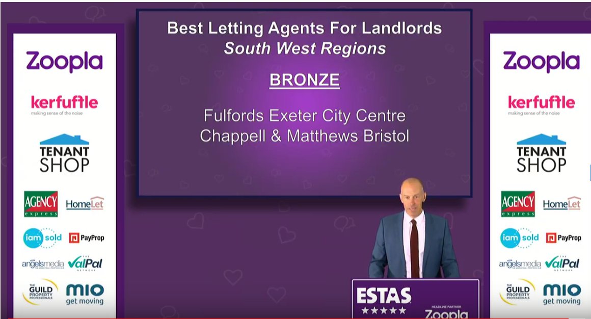 We couldn’t be happier! We’ve won Best Letting Agents in the extra special ESTAs Property Awards 2020! 

Well done team Bristol 🎉
#watchingtheESTAs