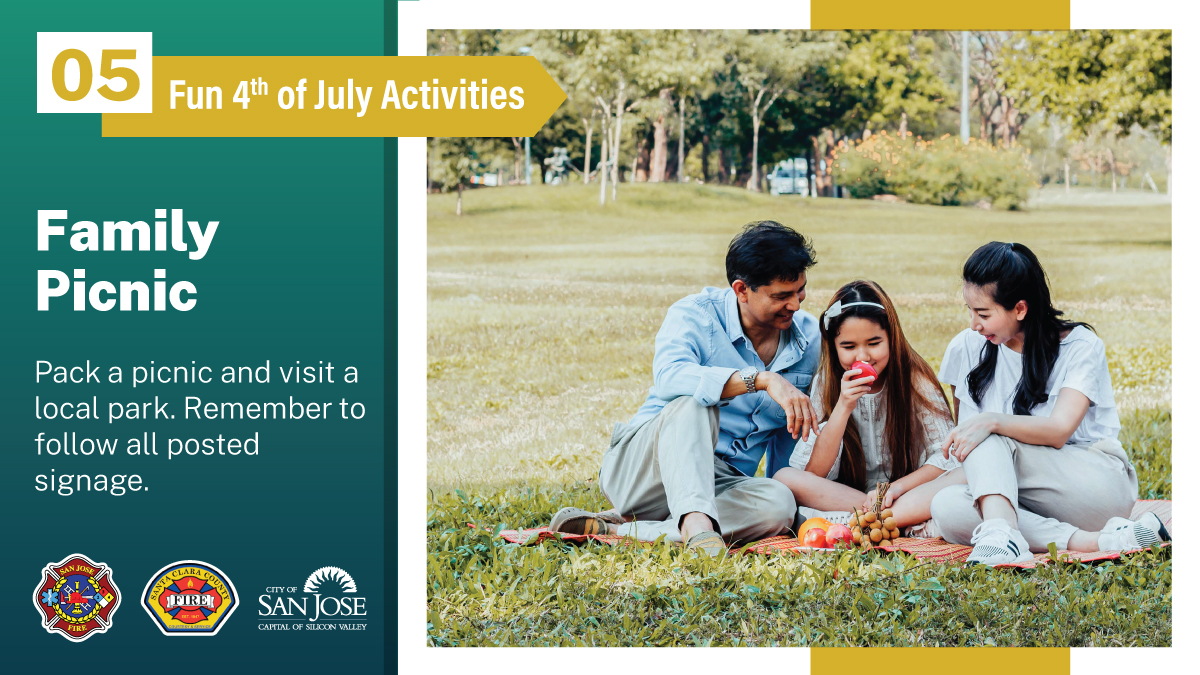 sccfiredept's tweet photo. #FourthOfJuly is not cancelled! Get creative, celebrate safely with those in your household, and have fun without the use of #fireworks. Enjoy a picnic in your neighborhood park while following posted guidelines!
@sccfirefighters @SCCgov @SJFD https://t.co/uvzP8pbCfo